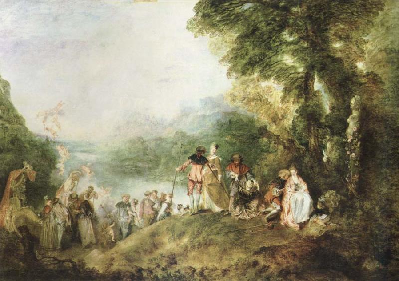 Jean-Antoine Watteau the pilgrimage to cythera china oil painting image